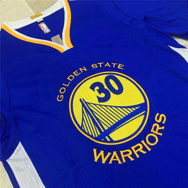 Maillot Authentique Manche Courte Warriors Curry 30 Bleu